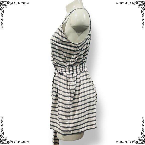 BILLABONG Faux Wrap Striped Romper with Pockets - Size M - Picture 5 of 9